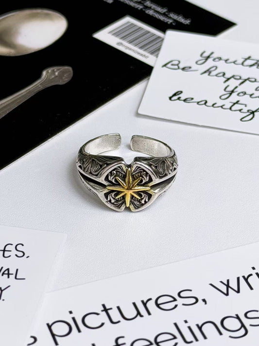"COMPASS" STARBURST RING
