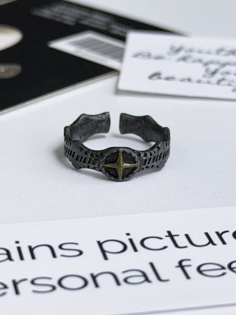"NORTH STAR" CROSS RING