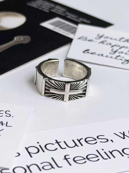 "HALO" CROSS BAND RING