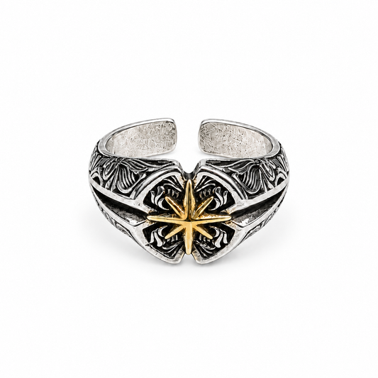 "COMPASS" STARBURST RING
