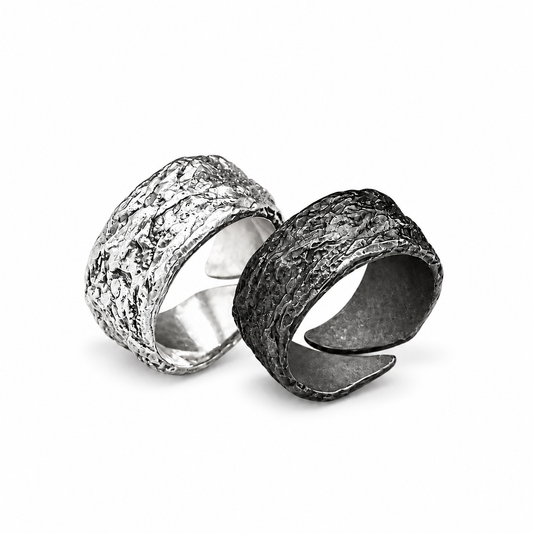 "FAULT LINE" TEXTURED BAND RING